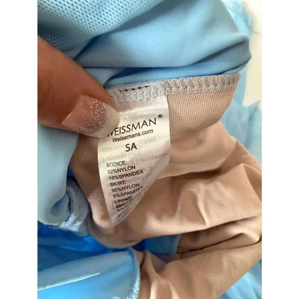 Weissman dance costume lyrical dress leotard blue THE GARDEN 12377 SA adult